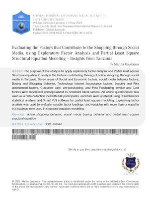 Evaluating the Factors that Contribute to the Shopping through Social Media, using Exploratory factor Analysis and Partial Least Square Structural Equation Modeling – Insights from Tanzania