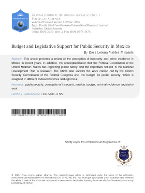 Budget and Legislative Support for Public Security in Mexico