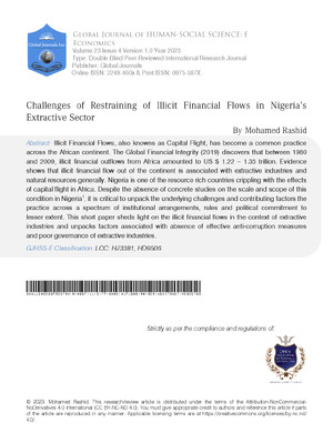 Challenges of Restraining Illicit Financial Flows in Nigeria’s Extractive Sector