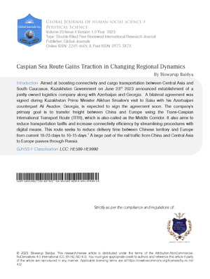 Caspian Sea Route Gains Traction in Changing Regional Dynamics