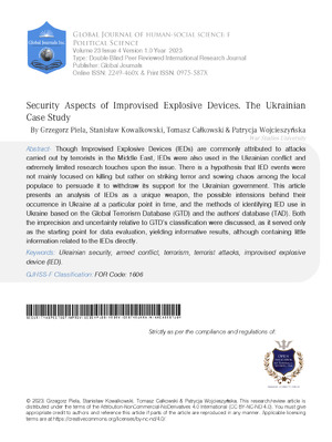 Security Aspects of Improvised Explosive Devices. The Ukrainian Case Study