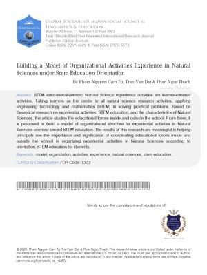 Building a Model of Organizational Activities Experience in Natural Sciences under Stem Education Orientation