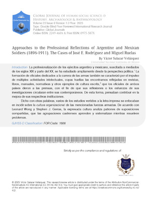 Approaches to the Professional Reflections of Argentine and Mexican soldiers (1896-1911). The cases of José E. Rodríguez and Miguel Ruelas