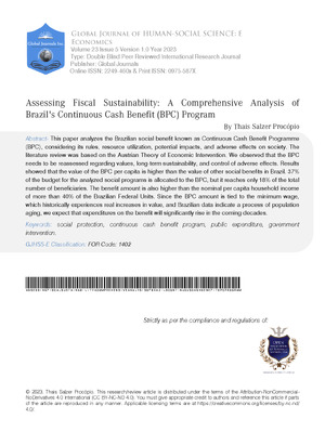 Assessing Fiscal Sustainability A Comprehensive Analysis of Brazils Continuous Cash Benefit BPC Program