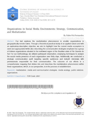 Organizations In Social Media Environments: Strategy, Communication, And Mediatization