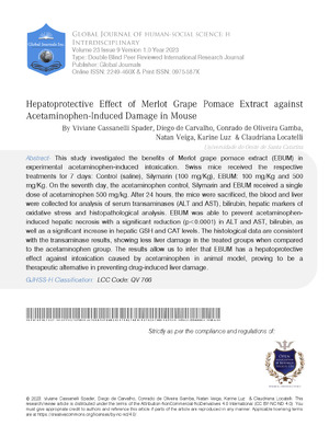 Hepatoprotective Effect of Merlot Grape Pomace Extract Against Acetaminophen Induced Damage in Mouse