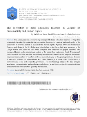 The Perception of Basic Education Teachers In Caçador on Sustainability and Human Rights