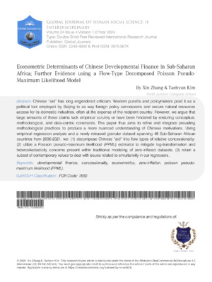 Econometric Determinants of Chinese Developmental