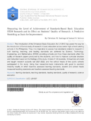 Measuring the Level of Achievement of Standards-Based 