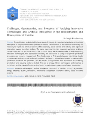 Challenges, Opportunities, and Prospects of Applying Innovative