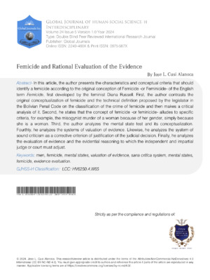 Femicide and Rational Evaluation