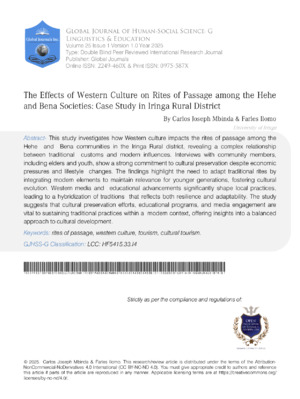  The Effects of Western Culture on Rites of Passage