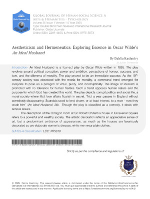  Aestheticism Vs Hermeneutics and the Implications