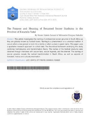 The Purpose and Meaning of Renamed Soccer 