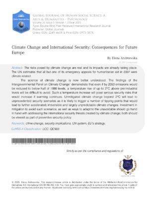  Climate Change and International Security